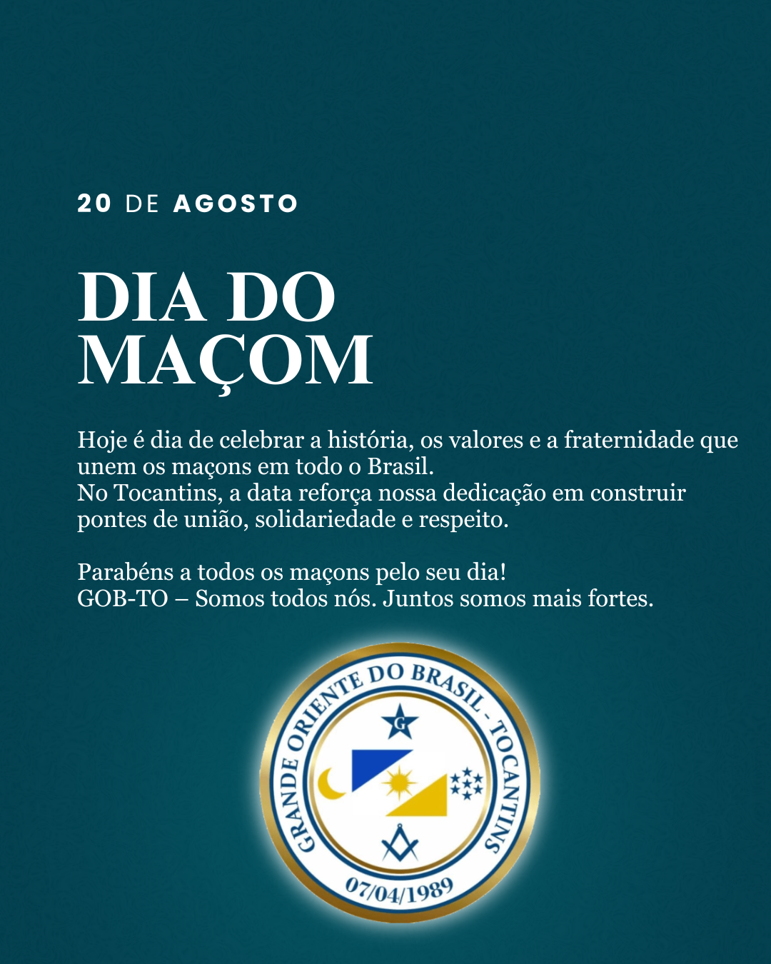20 de Agosto dia do Maçom