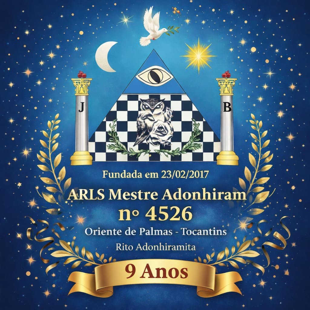 ARLS Mestre Adonhiram nº 4526 celebra 9 anos de fundação