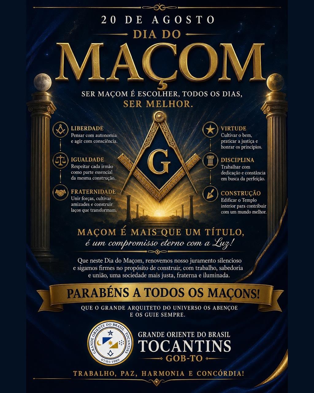 20 de Agosto dia do Maçom