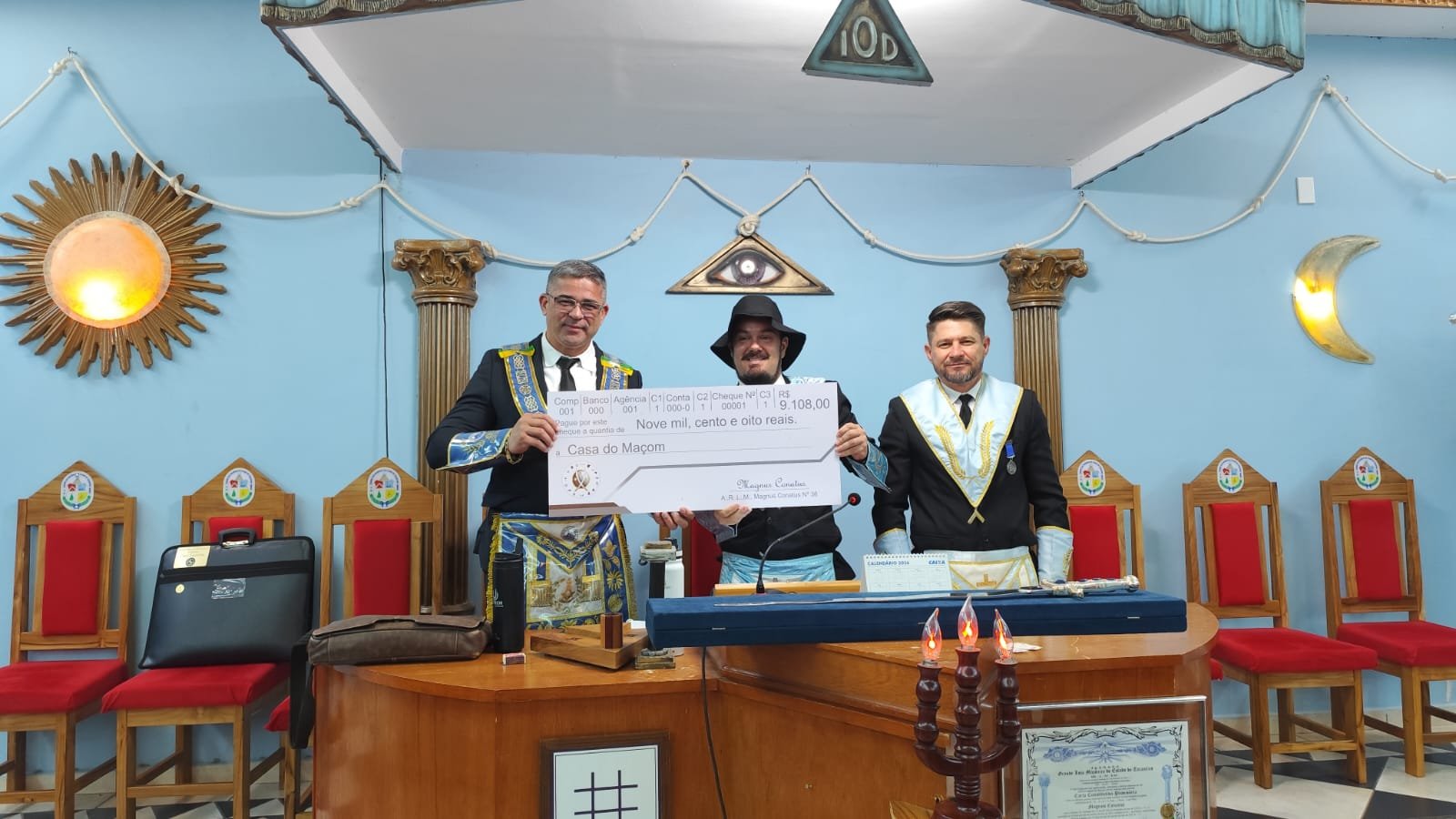 Grande Loja realiza sessão para oficializar doação destinada à Casa do Maçom